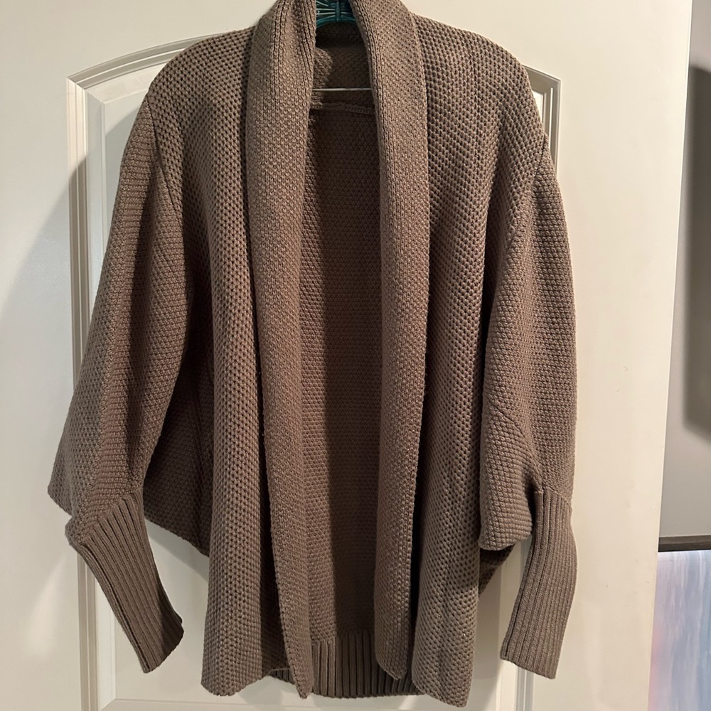 Cozy Olive Knit Cardigan Dolman Sleeves